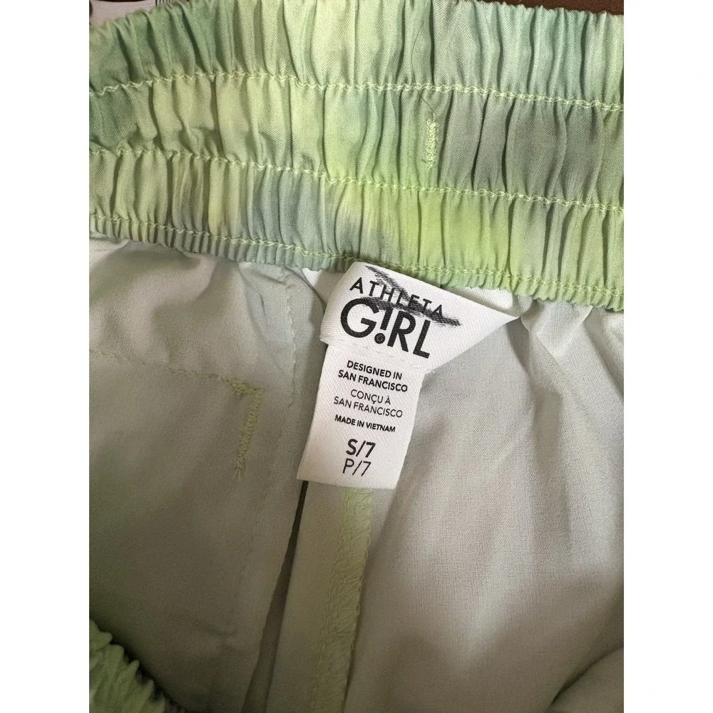 New Athleta Girl's Play More‎ Shorts Green Tie Dye Sz S(7)